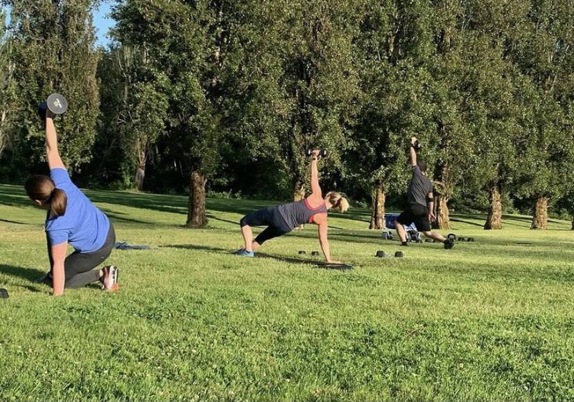 With no facility yet, club members worked out at parks.