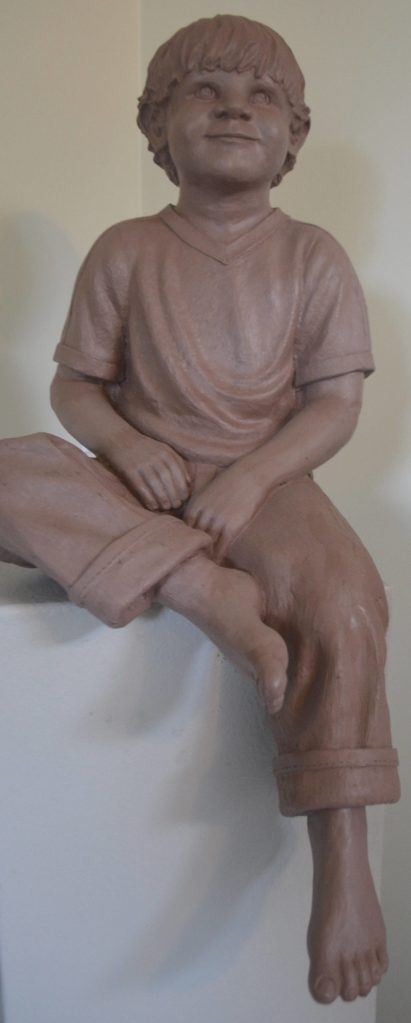 The finished clay process of Jeff Oens famous Eli Creekmore statue.