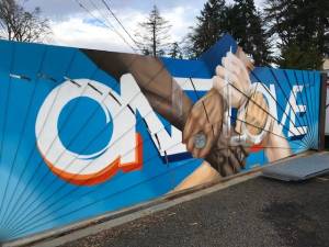 Leslie Kelly | Courtesy photo
The sign expresses hope for unity on a gate leading to Rorys Custom Fabrication.