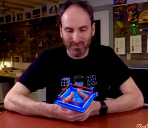 Courtesy photo
One of Rick Hartmans most-successful toys is the thumb wrestling ring, which was featured on The Ellen Show in 2007. For more on Mr. Toymaker, see Page 13.