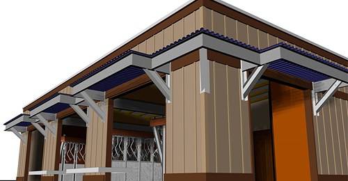 A state-of-the-art bike barn was being put up near the ferry docks on Bainbridge Island.
