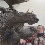 Jeff Oens, a former cowboy, of Bainbridge Island put himself on the map as a bronze sculptor by making this life-size moose for Northwest Trek.