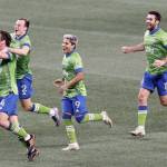 The Seattle Sounders celebrate their amazing comeback win for the Western Conference title, but fell in the MLS Cup.