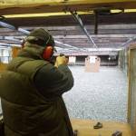 Ear muffs are needed at the indoor pistol range.