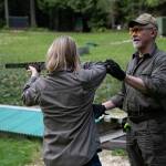 Byron Bush gives instruction on the shotgun range, prior to COVID. Courtesy photos