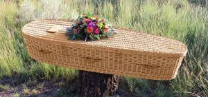 Natural willow casket.