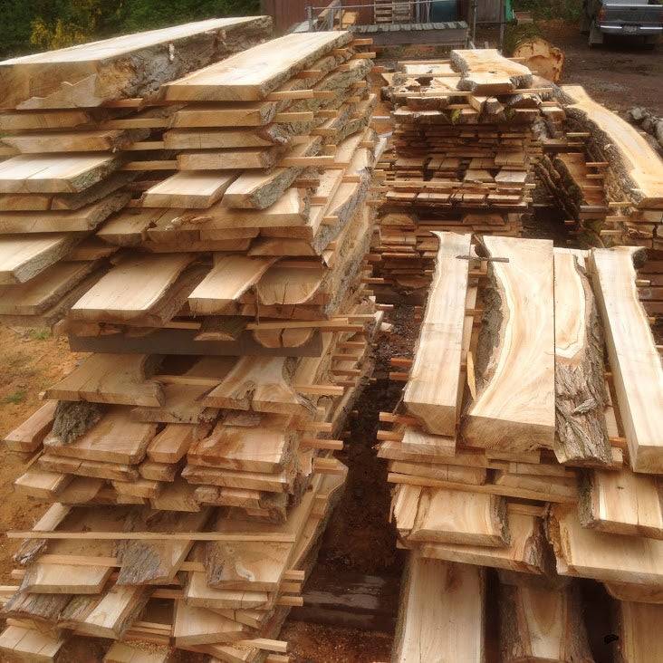 Wood stacked in the yard.