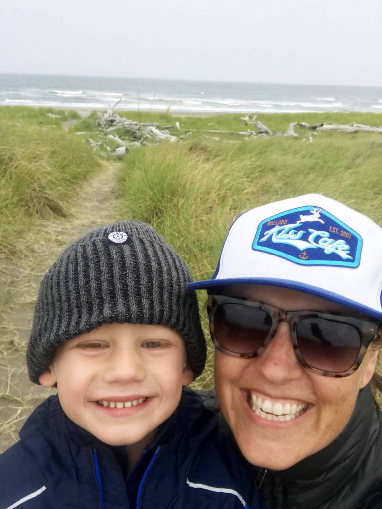 Erin Quick holds daughter Abigail.
Emerson and Erin Quick at the beach.
