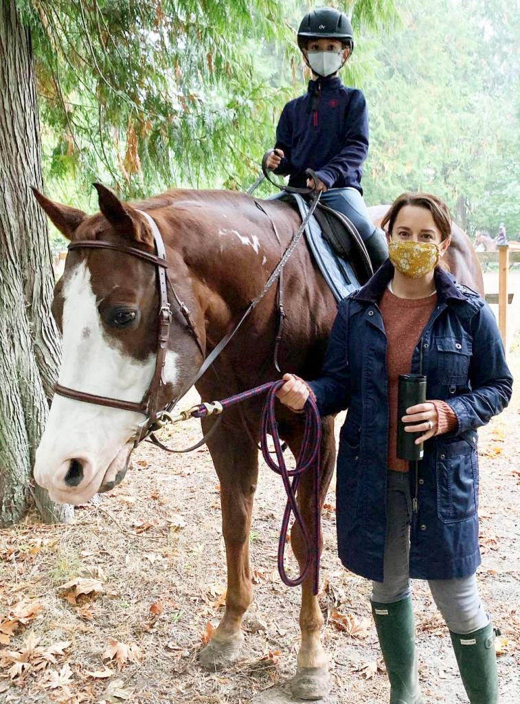 During this time of COVID, everyone at the Saddle Club is expected to mask up.