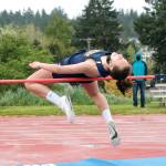 Bainbridges Allie Wildsmith is the league champion high jumper with a mark of five feet. (Mark Krulish/Kitsap News Group)