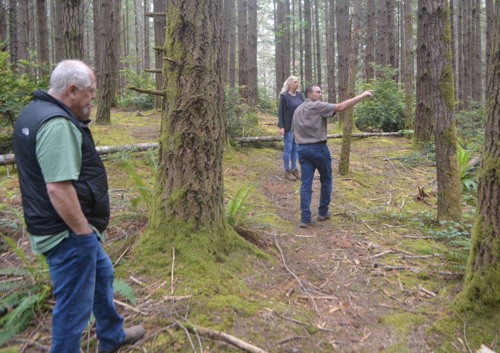 Lande, Hamlin and Janow check out some of the existing trails.