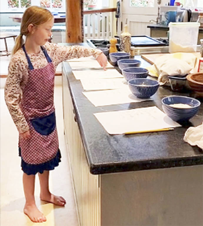 Caledonia made pancakes with different ingredients.