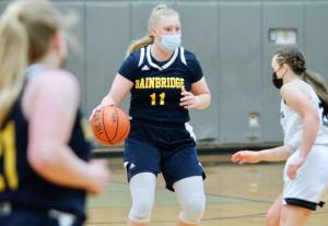 Anna Kozlosky led Bainbridge with 21 points in her teams 69-40 win over Klahowya. (Mark Krulish/Kitsap News Group)