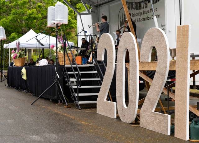 The Baccaleureate stage out in the church parking lot. John McKenzie/Courtesy Photos