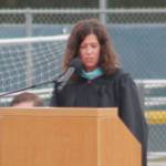 Bainbridge High School principal Kristen Haizlip presented the class of 2021 at Saturday's graduation for Bainbridge and Eagle Harbor high schools. Tyler Shuey/Bainbridge Island Review