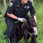 Heiko with his last handler, deputy Aaron Baker. Courtesy Photo