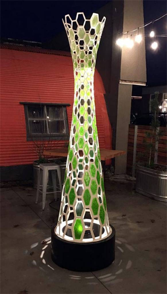 McJunkin made the glass pieces on this sculpture called "Apiarium Minor" while White did the metalwork. Courtesy photo