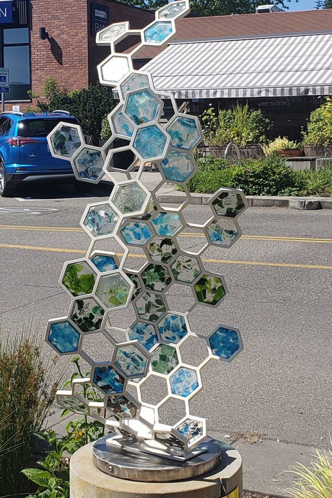 McJunkin and White won the Something New art competition for the second time in three years with their creation of Fossil II. Tyler Shuey/Bainbridge Island Review