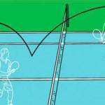 The game is played on a regular tennis court. Courtesy illustration