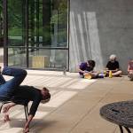 Instructor Lin Lucas acts as a model for his students to sketch as part of BIMAs Comics: Words & Pictures summer camp. Tyler Shuey/Bainbridge Island Review