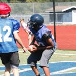 Micah Bryant comes down with an interception for Bainbridges defensive squad. (Mark Krulish/Kitsap News Group)