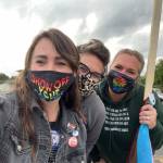 Protest organizers Alex Jacobson, Danielle Reube and Diana Frazier.