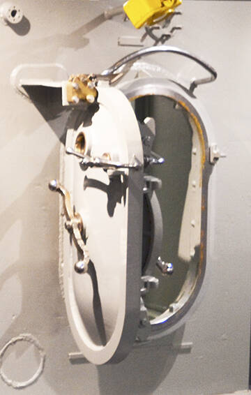 The entryway to a naval vessel.