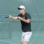 Josh Smith, along with partner Drake Jones, are the top doubles pair for North Kitsap and led the way in Thursdays match against Bainbridge, winning 6-0, 6-1. (Mark Krulish/Kitsap News Group)
