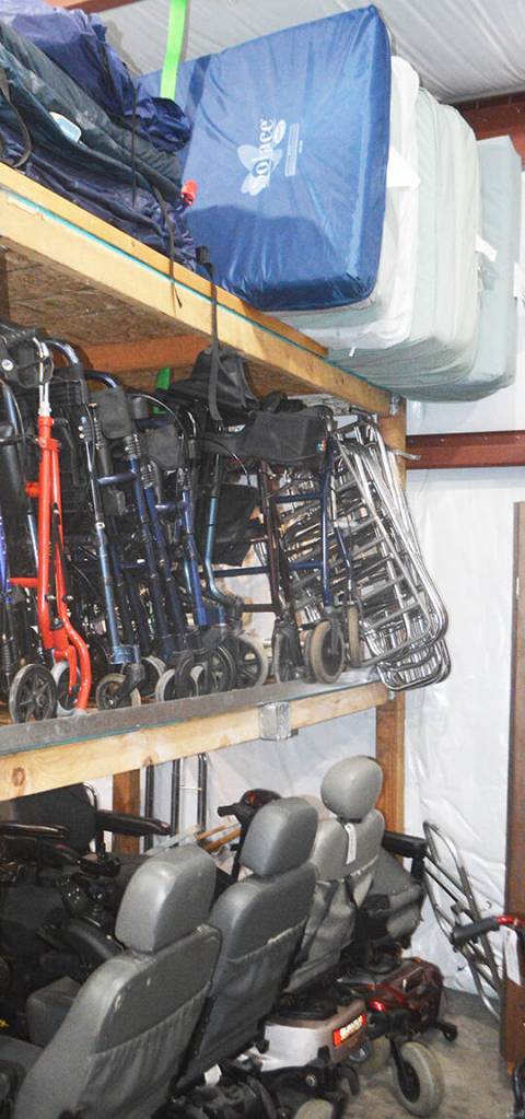 Beds, scooters and electric wheelchairs are among the donated items.