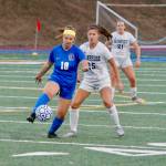 Hailey Fink looks for a way to get the ball from Bremertons Alexis Hooley.