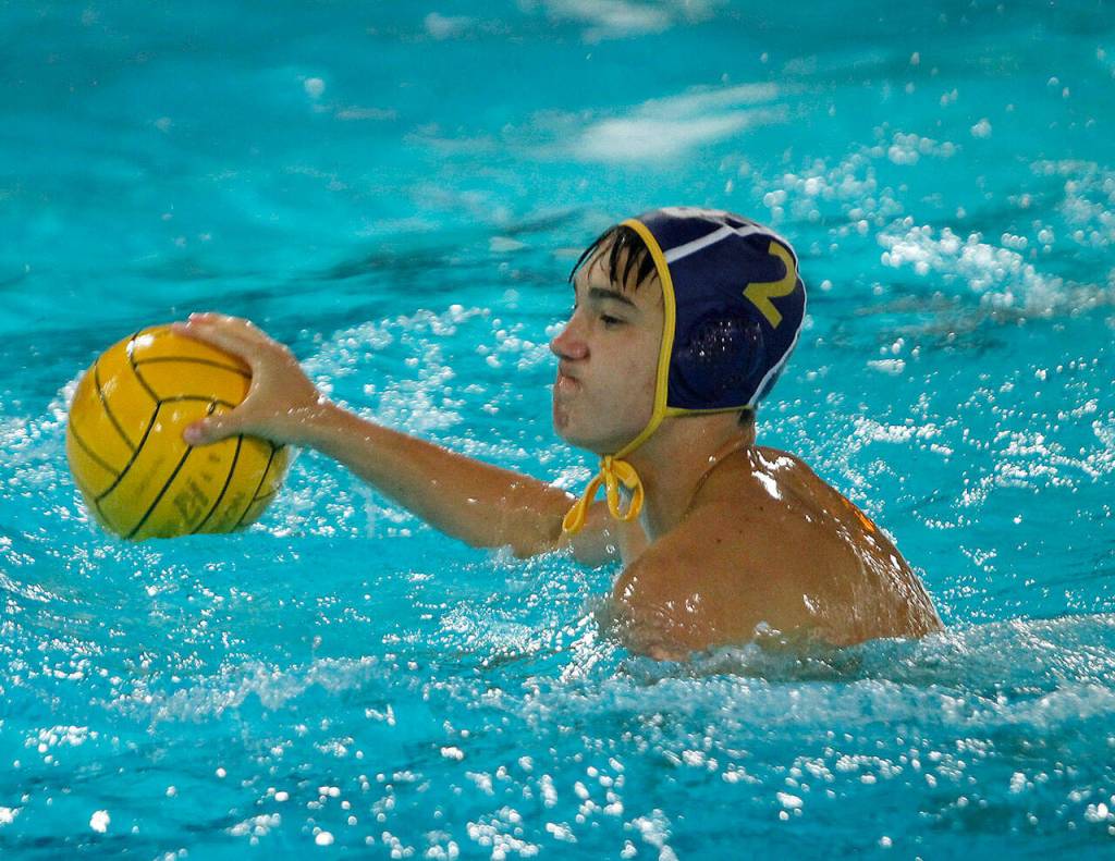 Cash Brooks stares down the net in the offensive end. (Mark Krulish/Kitsap News Group)