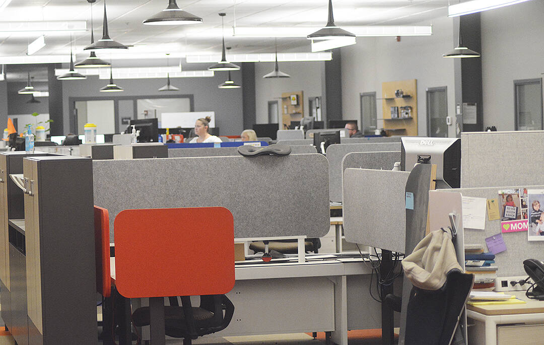 The Watson workforce uses furniture made by the company, of course.