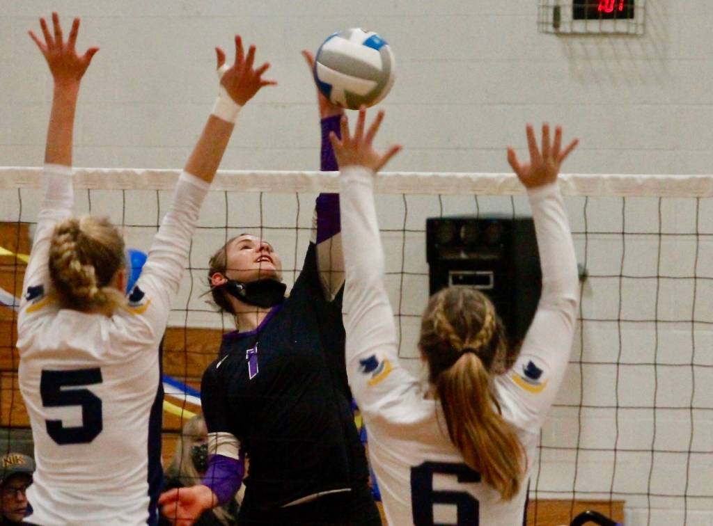 Lily Pruden was one of North Kitsaps top hitters in her teams win over Bainbridge. (Mark Krulish/Kitsap News Group)