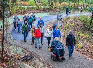 Users of the Sakai Trail after the official opening. Courtesy Photo