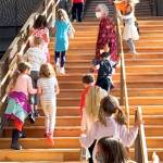Wood and natural lighting appeal to the senses of students.