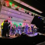 Bainbridge High School band students play Christmas songs and holiday music at Winslow Green during the Annual Christmas Tree Lighting.