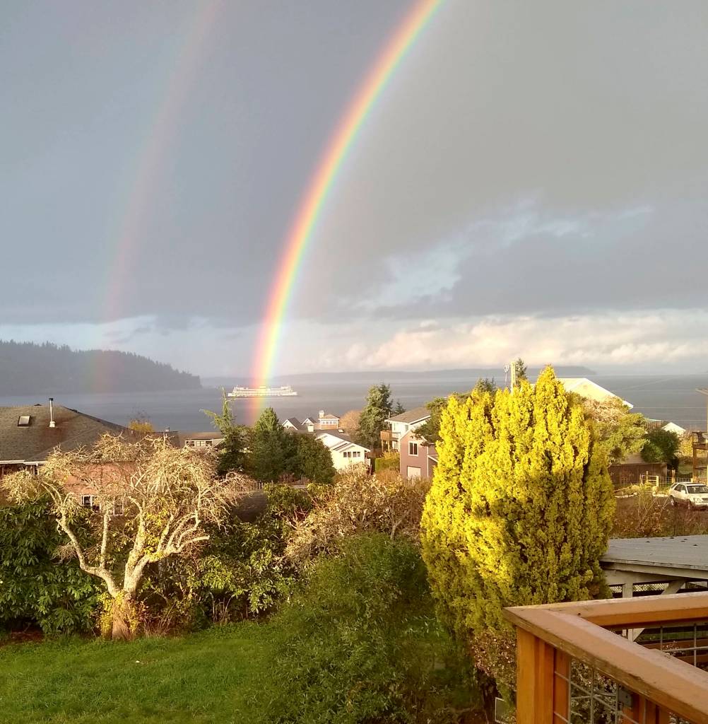 At the end of the rainbow outside Kingston is a Washington State Ferry, not a pot of gold. Walt Elliott/Courtesy photo