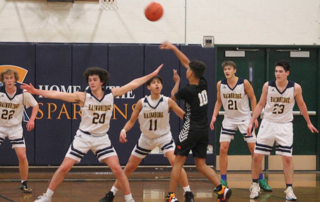 Team defense for Bainbridge was the key in the win over Central Kitsap, as the Spartans held the visitors scoreless for most of the second period and the start of the third.