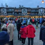 More than 250 attendees gathered to celebrate the fourth annual lighting of the 9-foot-tall community Menorah that was on display at Winslow Green. Photo courtesy of Rabbi Mendi Goldshmid.
