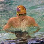 North Kitsap High School swimmer Justin Anderson competes in the 200 yard individual medley in a recent meet against Bainbridge Island. Nancy Treder/North Kitsap Herald photos