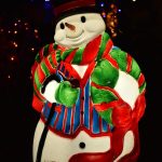 Frosty the Snowman all dressed up for the season in Rolling Bay.