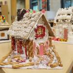 Gingerbread houses made by Bainbridge High School culinary arts students and assembled by sixth-grade students at Sakai.