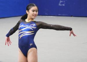 Spartan freshman Jade Bereman won the all-around at last weeks Bainbridge High gymnastics meet against Port Angeles. Steve Powell/Bainbridge Island Review photos