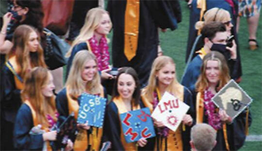 High school graduation was able to take place in person, although students were limited in the number of family members and friends who could attend.