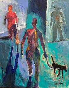 Man Walking Dog by Peter Juvonen