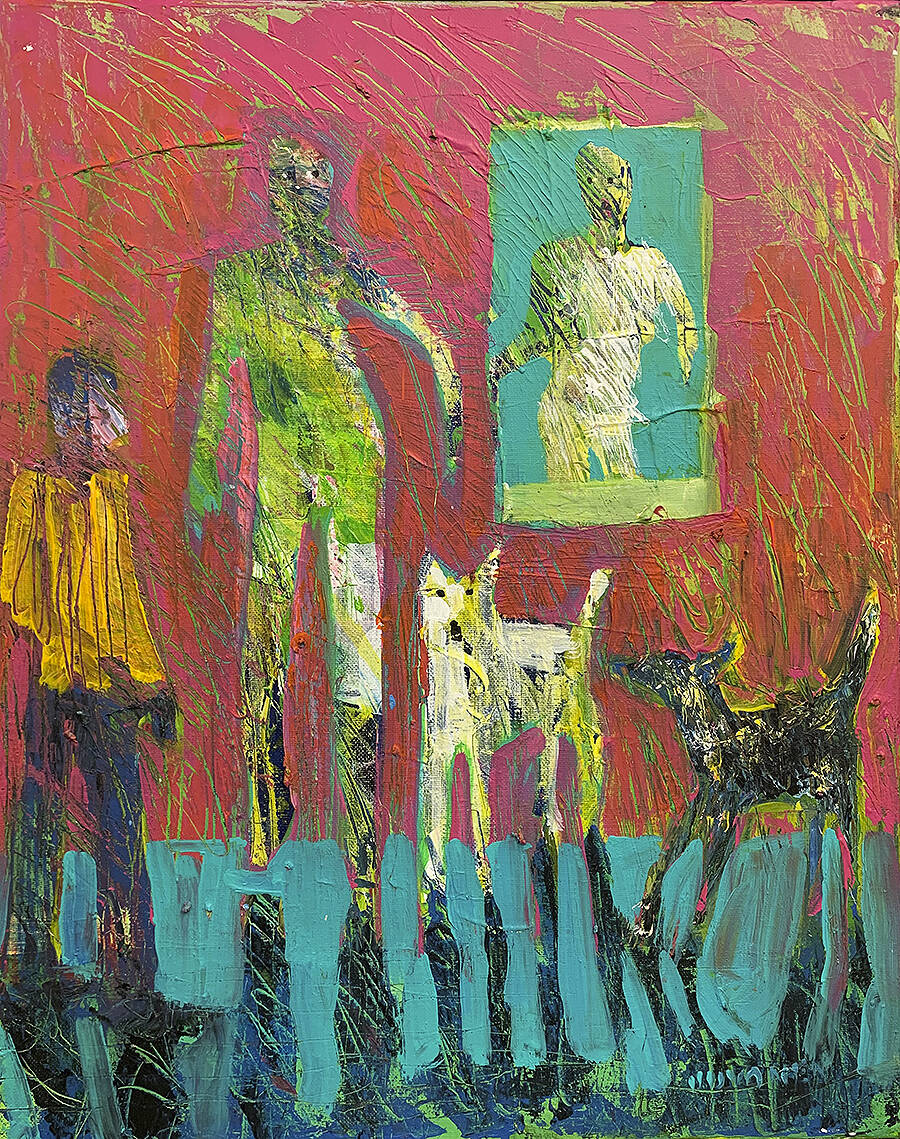 Man Walking Two Dogs