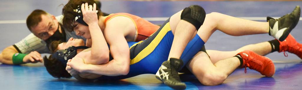 Tyler Dodge of Bainbridge was beaten by Kingstons Jace Brady.