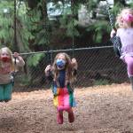 Swings are always popular with kids.