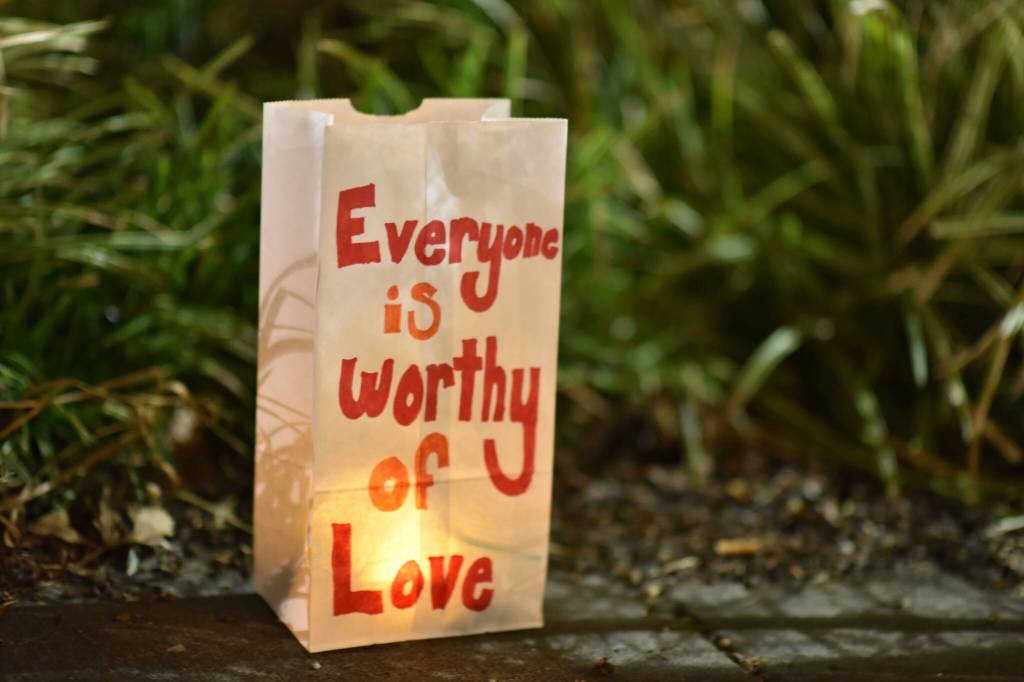 Messages of hope and love glowed with encouragement.