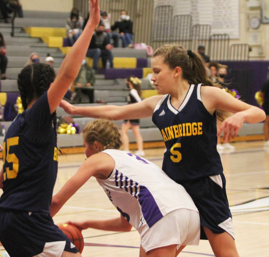 Evelyn Beers makes a move to the bucket. North Kitsaps girls started district play this week.